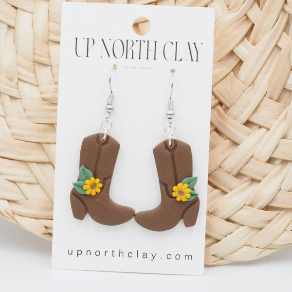 Cowgirl Boots and Hats with yellow sunflower