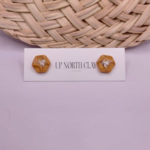 Honey Bee Honeycomb Studs