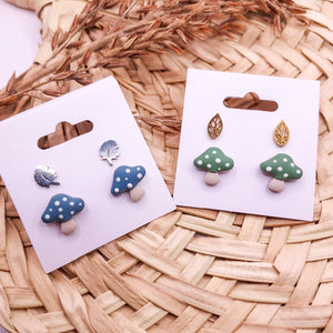 Leaf and Mushroom Stud Pack
