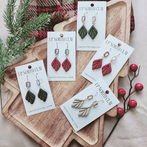 Holiday Emerald Cut CZ Dangle Earrings