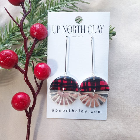 Buffalo Plaid Circle Dangles