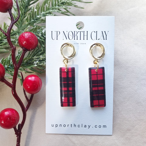 Buffalo Plaid Stick Dangles