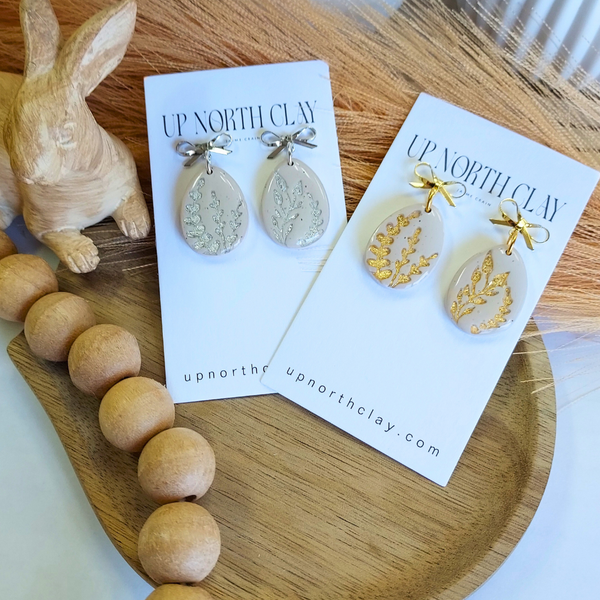 Botanical Easter Eggs with Bow tops or French wires