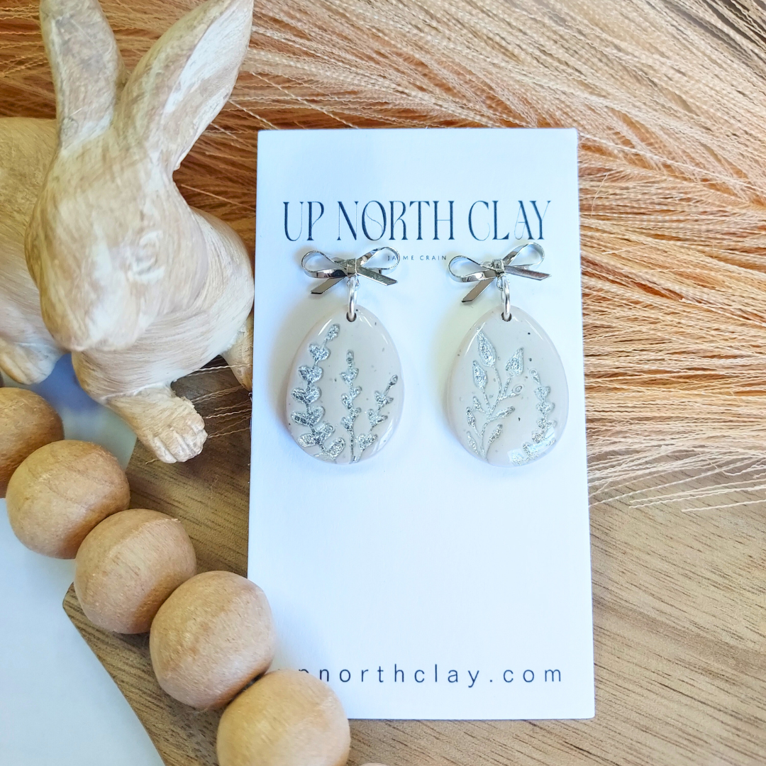 Botanical Easter Eggs with Bow tops or French wires