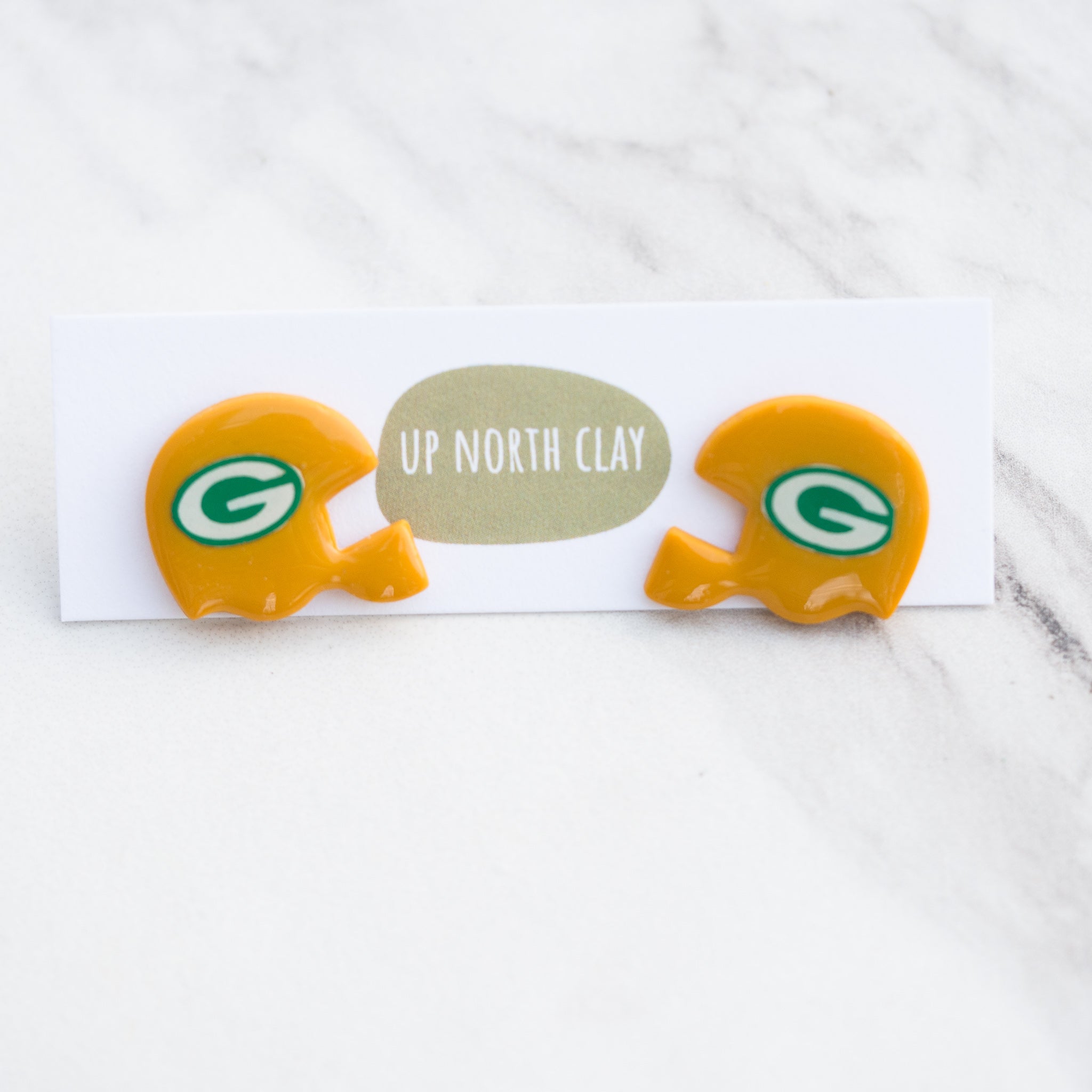 Packers Helmet Post Earrings